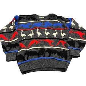Hysport Downunder Sweater Unisex 16 S Gray Wool Australian Animal Knit Vintage